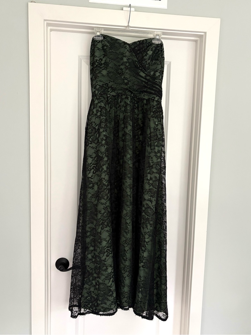 Alfred Angelo Black Lace Strapless Maxi Dress 14 - Picture 2 of 7